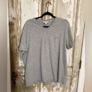 Lacoste Men's Heather Gray V-Neck Tee - Cotton - XXL - so soft!